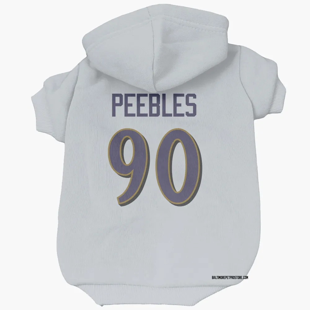 Baltimore Ravens Aeneas Peebles White Pet Hoodie for Dog & Cat