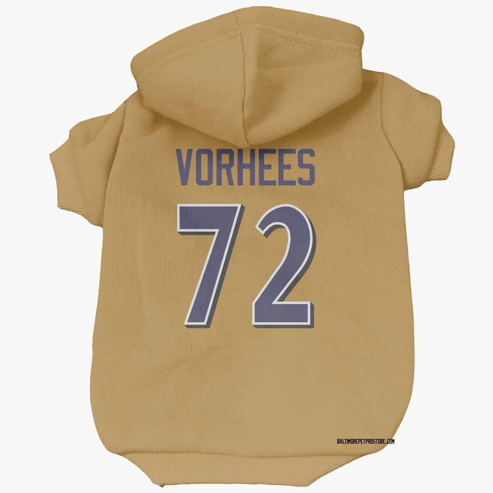 Baltimore Ravens Andrew Vorhees Gold Pet Hoodie for Dog & Cat