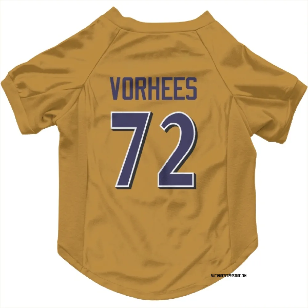 Baltimore Ravens Andrew Vorhees Gold Pet Jersey for Dog & Cat