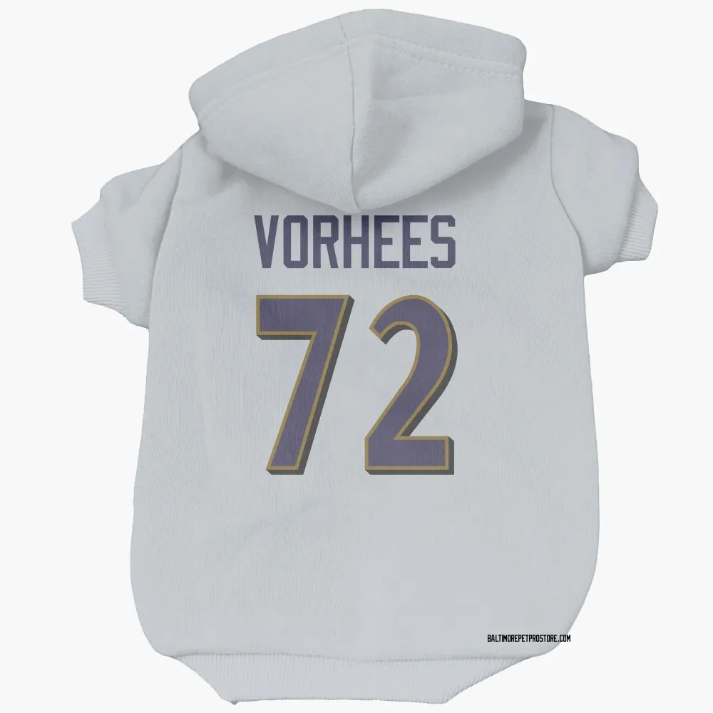 Baltimore Ravens Andrew Vorhees White Pet Hoodie for Dog & Cat