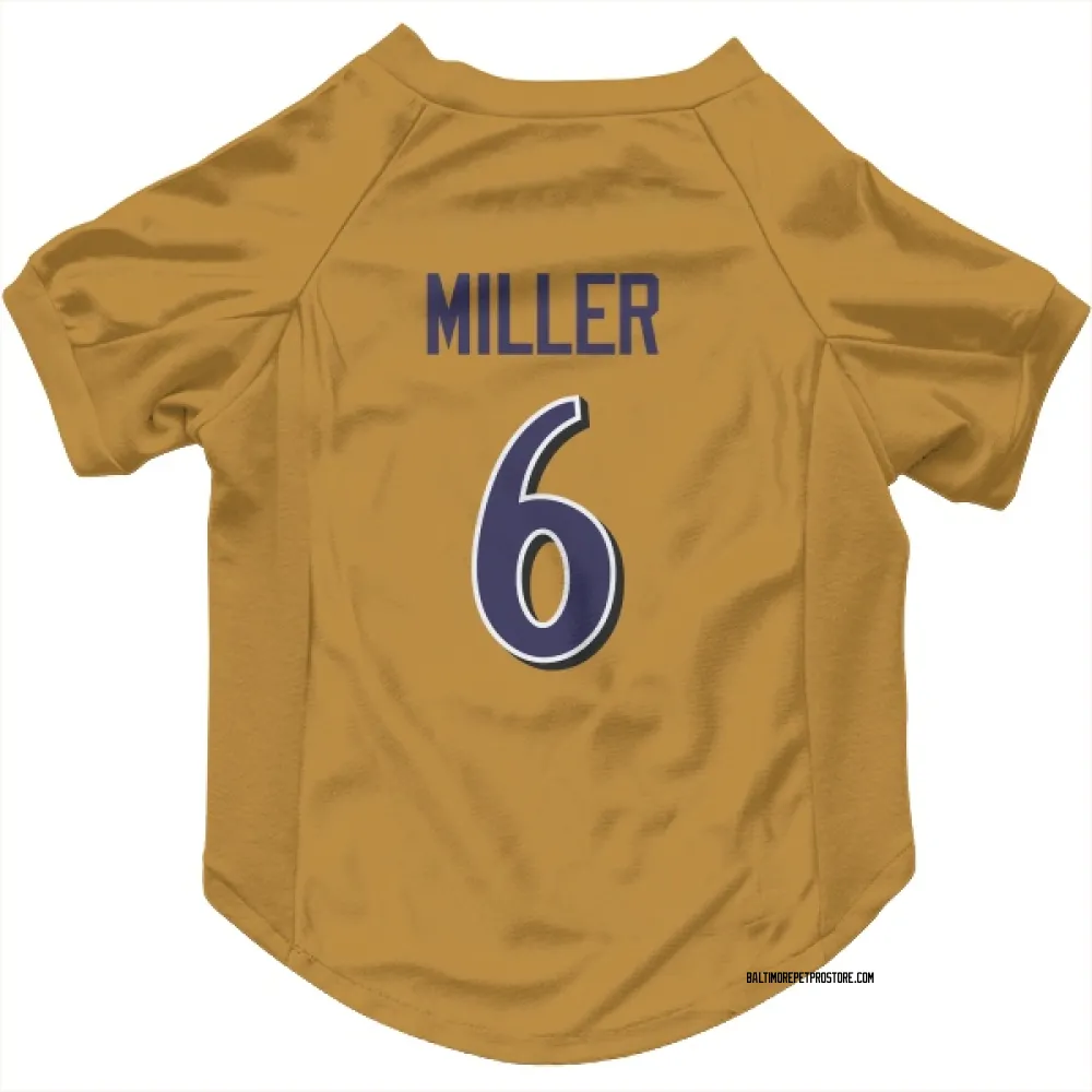 Baltimore Ravens Anthony Miller Gold Pet Jersey for Dog & Cat