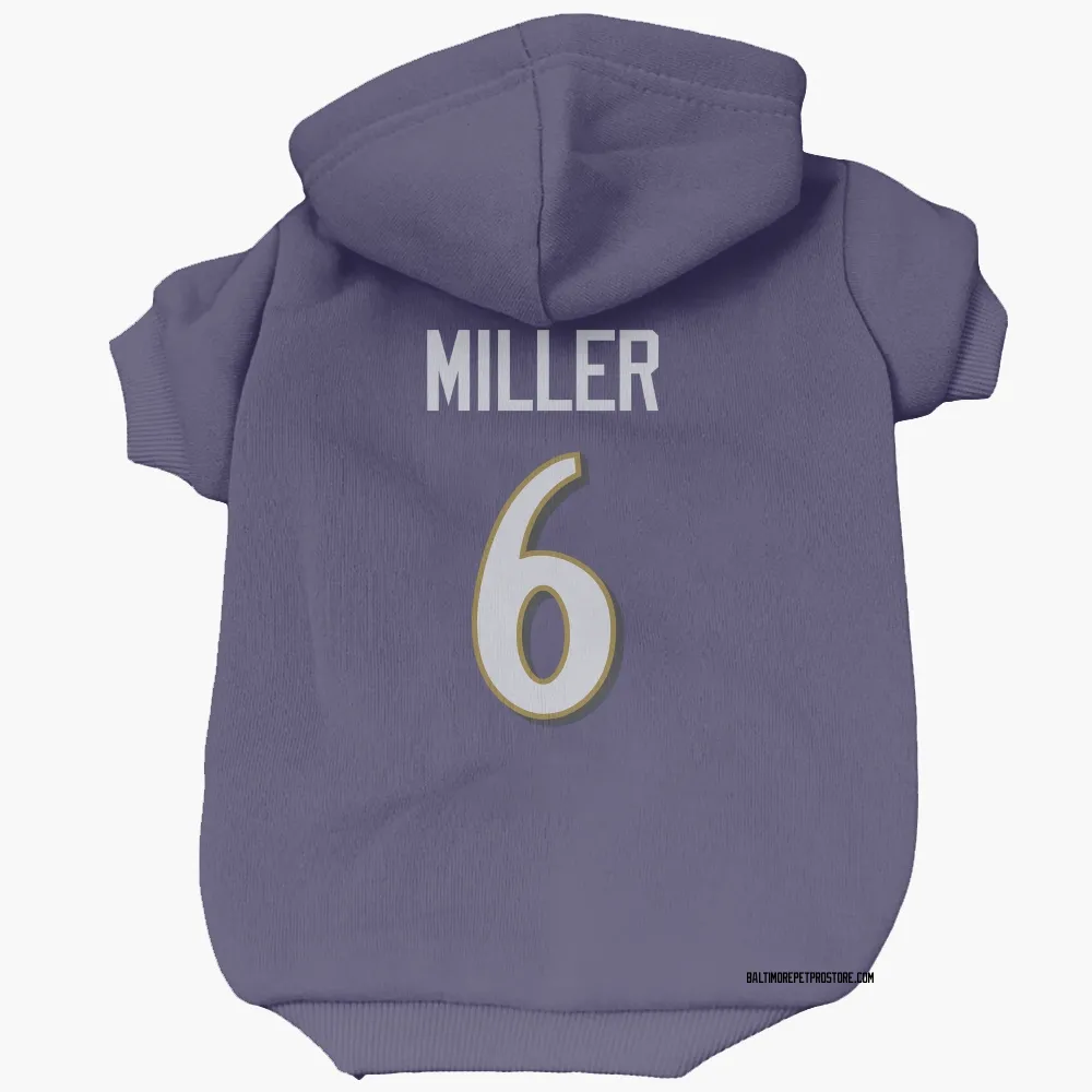Baltimore Ravens Anthony Miller Purple Pet Hoodie for Dog & Cat