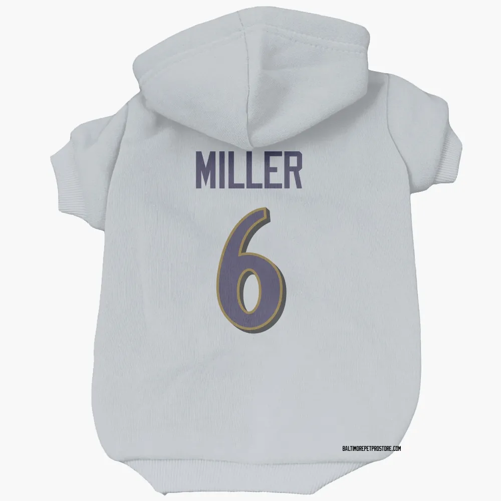 Baltimore Ravens Anthony Miller White Pet Hoodie for Dog & Cat