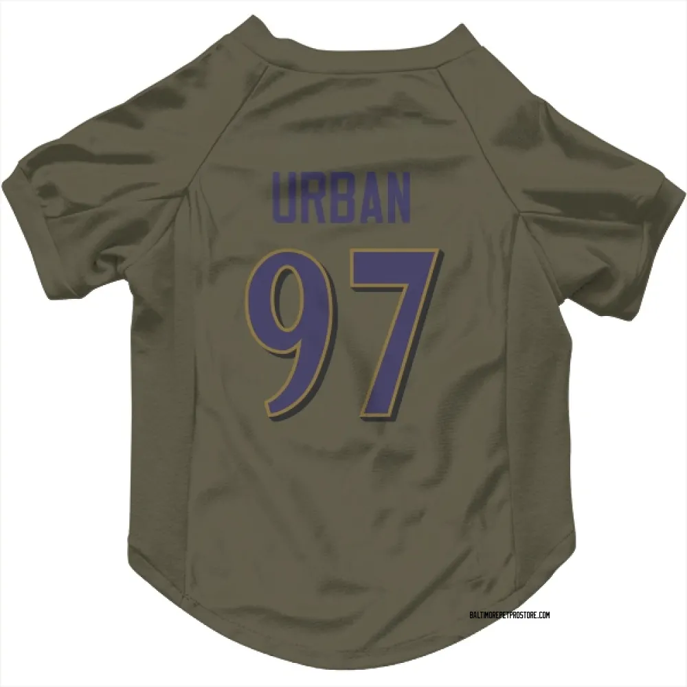 Baltimore Ravens Brent Urban Olive Pet Jersey for Dog & Cat