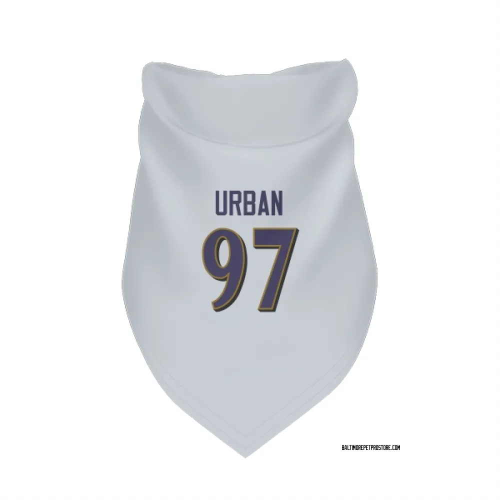 Baltimore Ravens Brent Urban White Pet Bandana for Dog & Cat