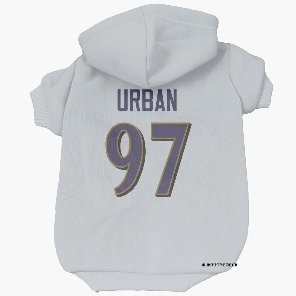 Baltimore Ravens Brent Urban White Pet Hoodie for Dog & Cat