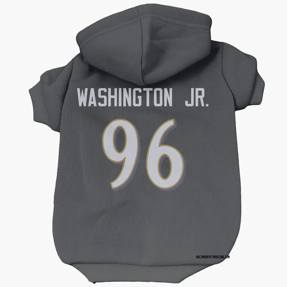 Baltimore Ravens Broderick Washington Jr. Black Pet Hoodie for Dog & Cat
