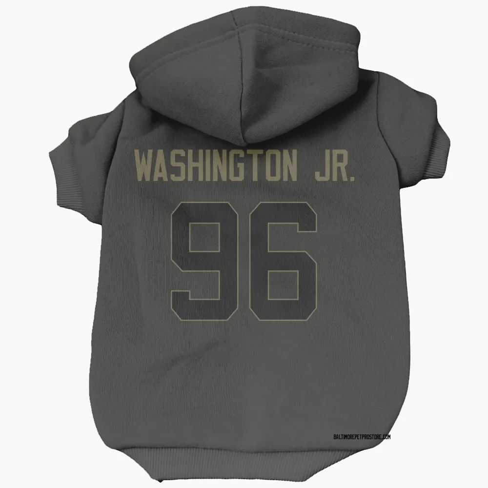 Baltimore Ravens Broderick Washington Jr. Black Service Pet Hoodie for Dog & Cat