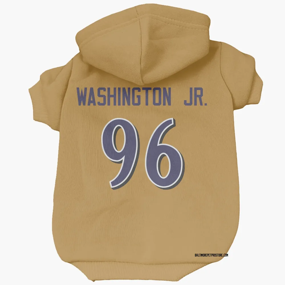 Baltimore Ravens Broderick Washington Jr. Gold Pet Hoodie for Dog & Cat