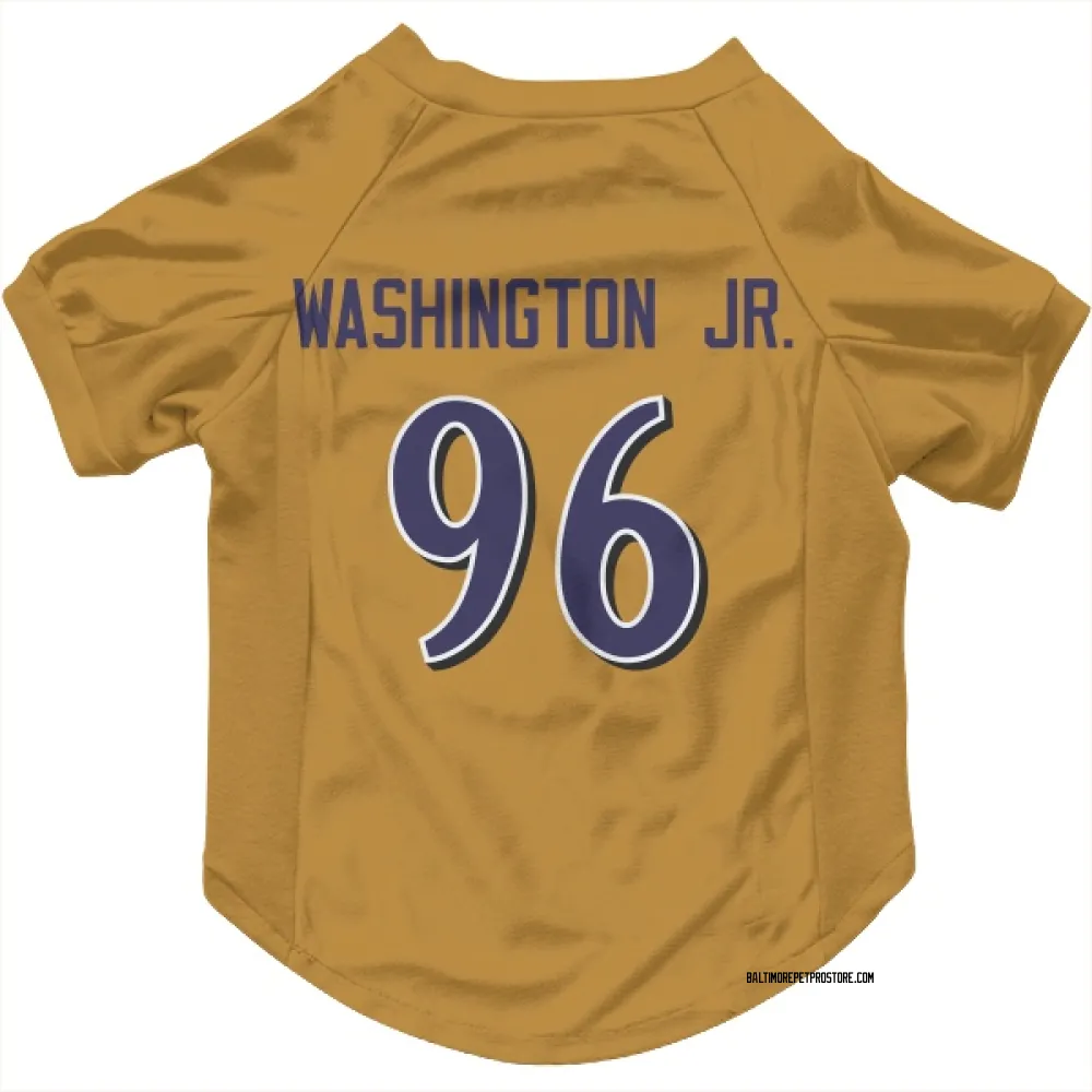 Baltimore Ravens Broderick Washington Jr. Gold Pet Jersey for Dog & Cat