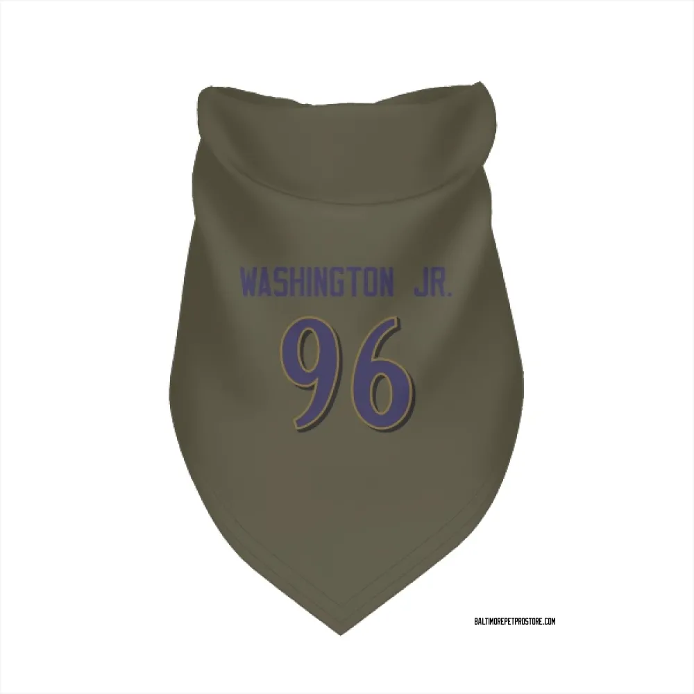 Baltimore Ravens Broderick Washington Jr. Olive Pet Bandana for Dog & Cat