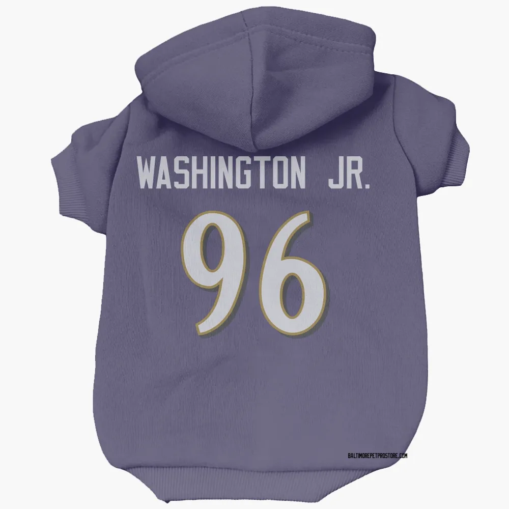 Baltimore Ravens Broderick Washington Jr. Purple Pet Hoodie for Dog & Cat