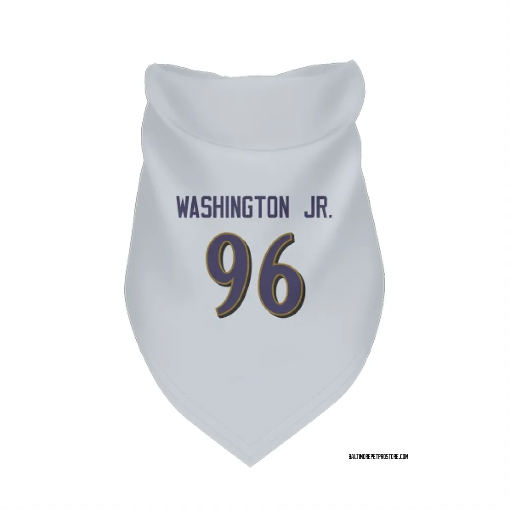 Baltimore Ravens Broderick Washington Jr. White Pet Bandana for Dog & Cat