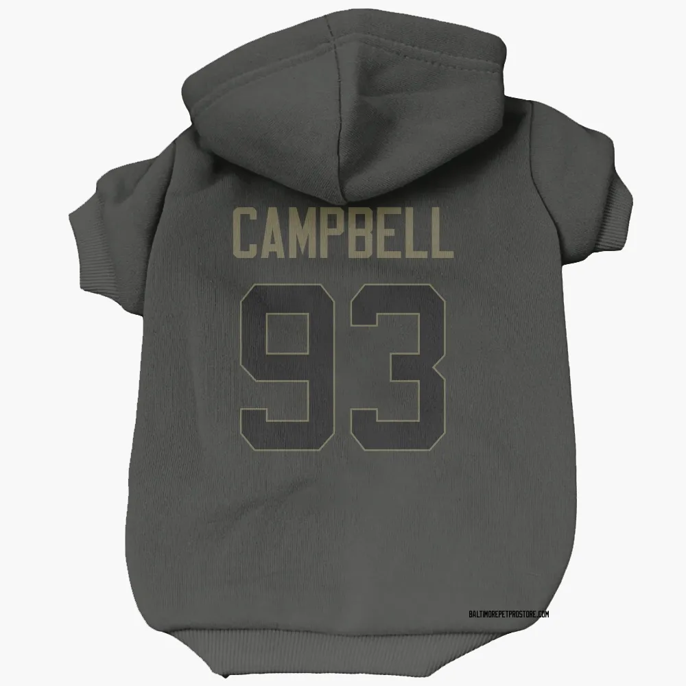 Baltimore Ravens Calais Campbell Black Service Pet Hoodie for Dog & Cat