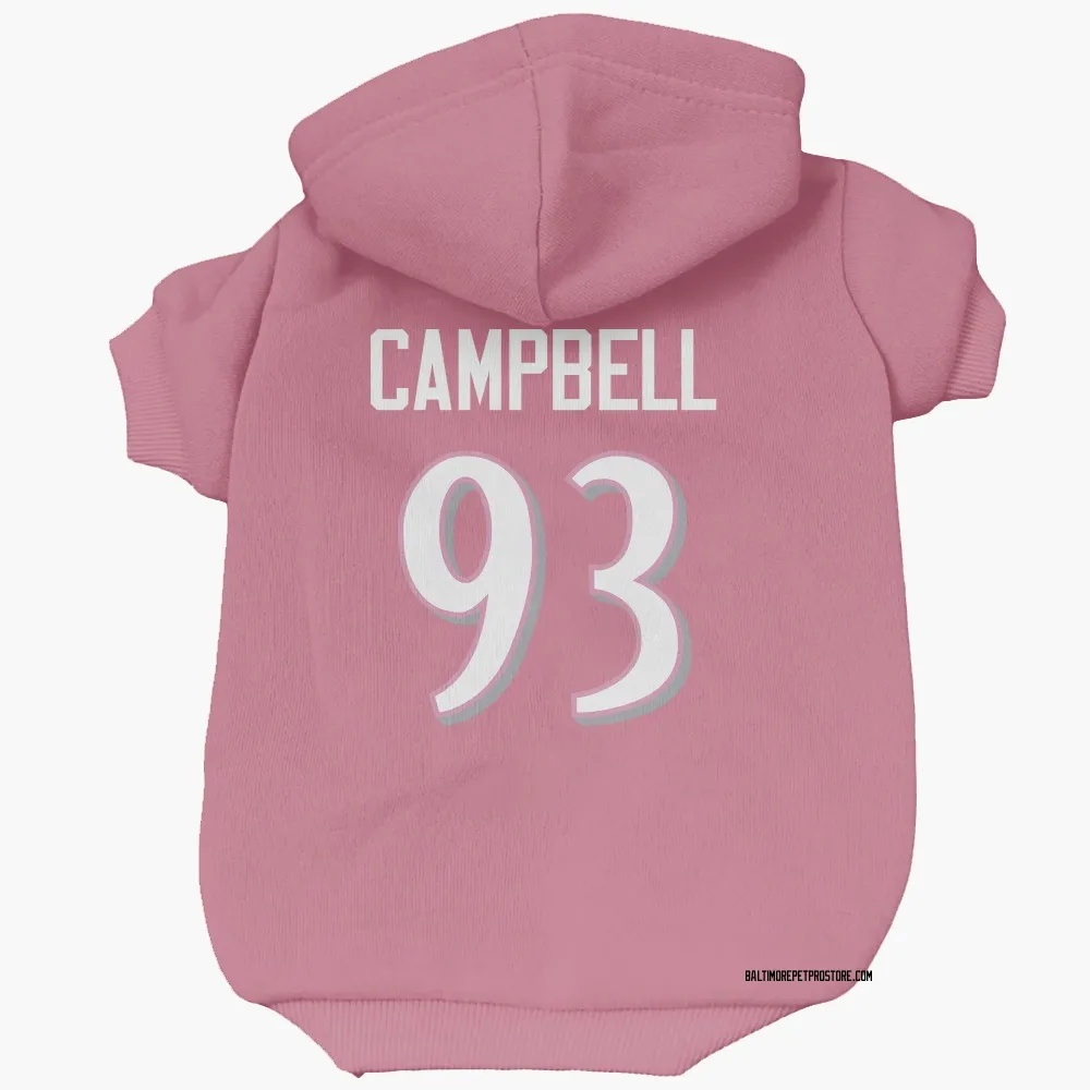 Baltimore Ravens Calais Campbell Pink Pet Hoodie for Dog & Cat