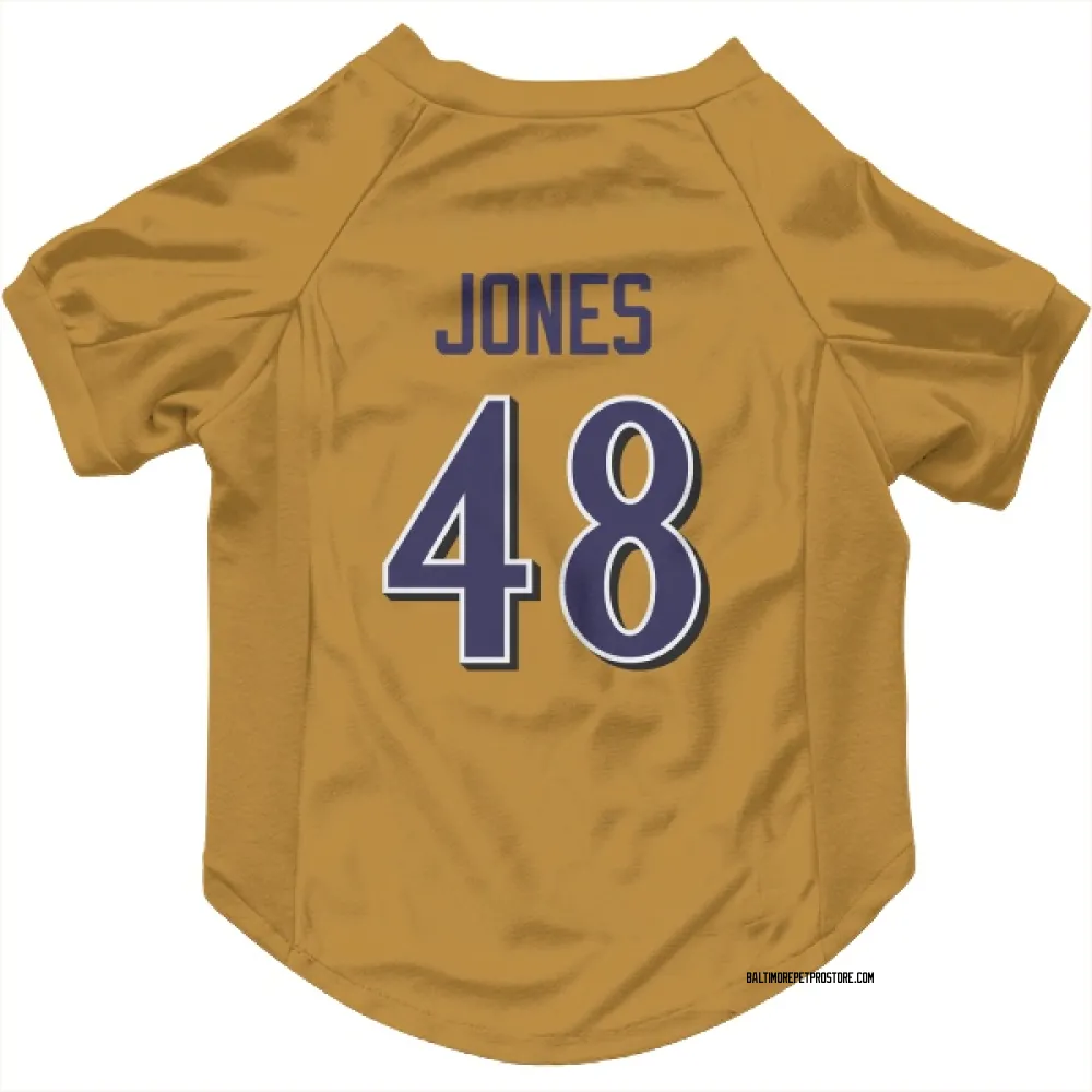 Baltimore Ravens Carl Jones Gold Pet Jersey for Dog & Cat