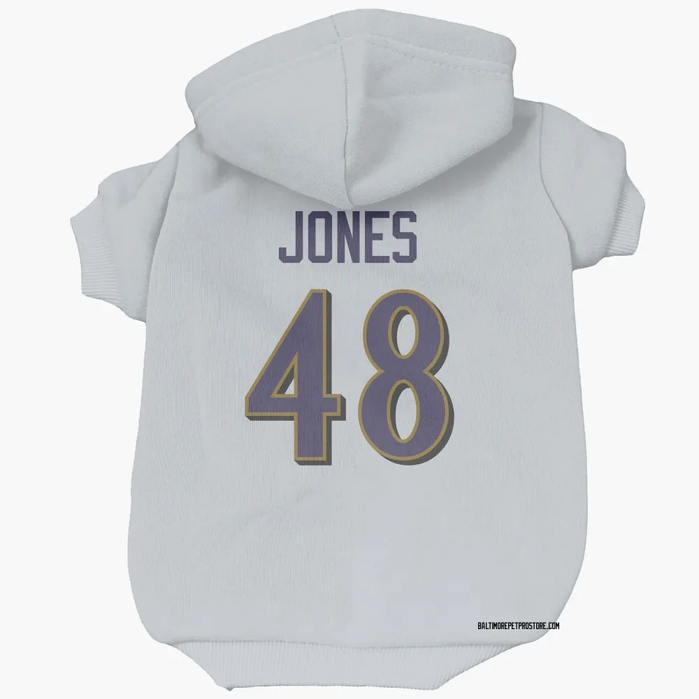 Baltimore Ravens Carl Jones White Pet Hoodie for Dog & Cat