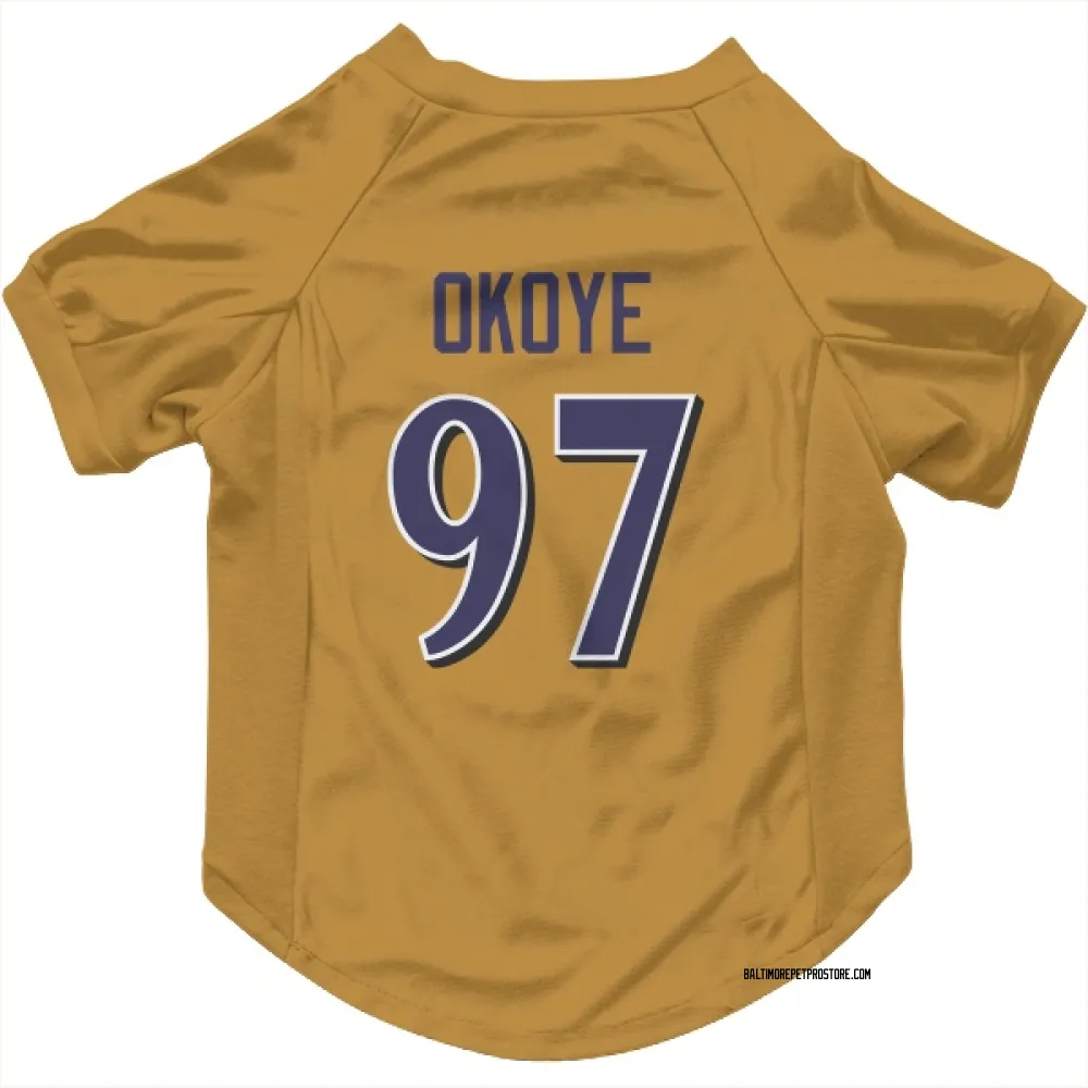 Baltimore Ravens CJ Okoye Gold Pet Jersey for Dog & Cat