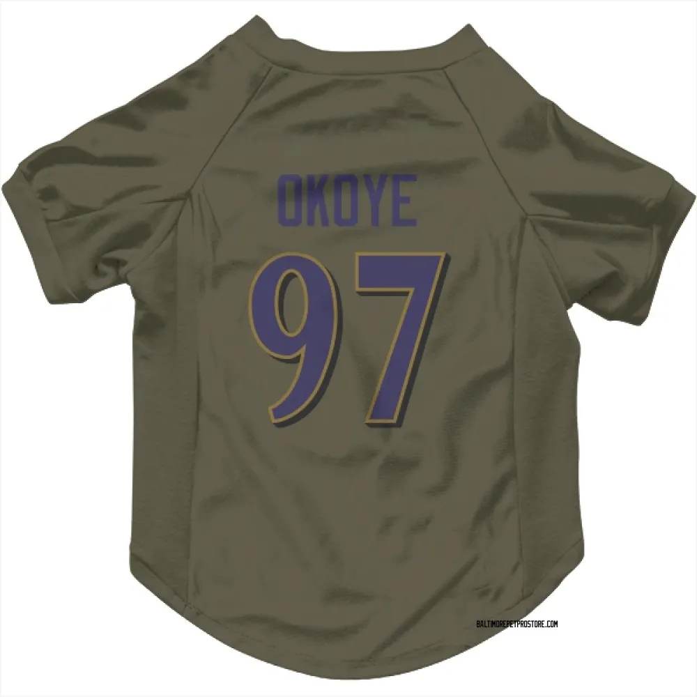 Baltimore Ravens CJ Okoye Olive Pet Jersey for Dog & Cat