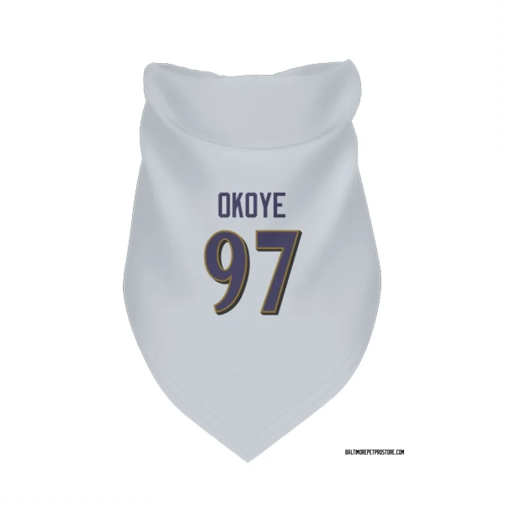 Baltimore Ravens CJ Okoye White Pet Bandana for Dog & Cat