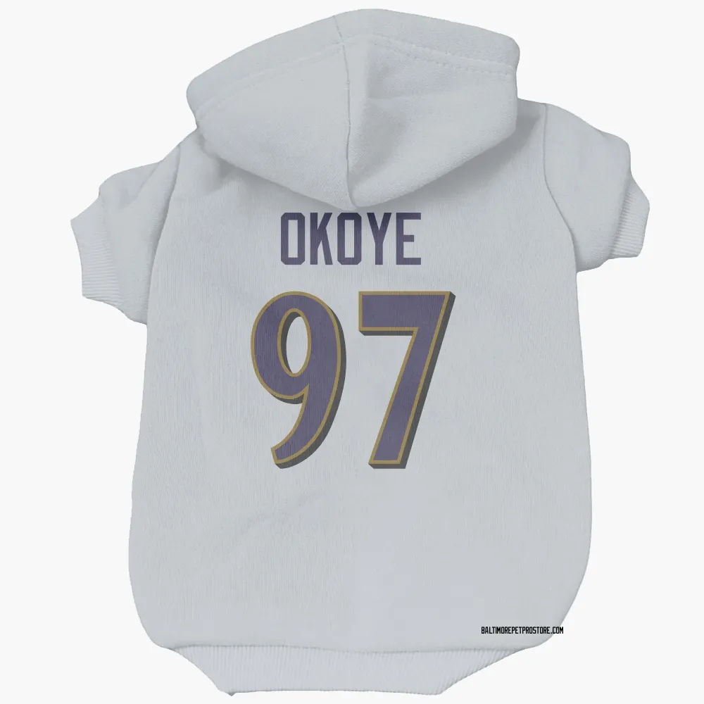 Baltimore Ravens CJ Okoye White Pet Hoodie for Dog & Cat