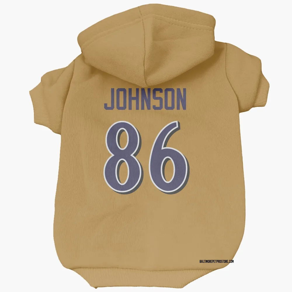Baltimore Ravens Cornelius Johnson Gold Pet Hoodie for Dog & Cat
