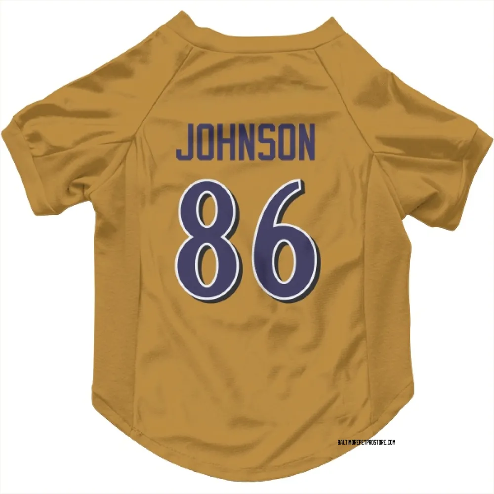 Baltimore Ravens Cornelius Johnson Gold Pet Jersey for Dog & Cat