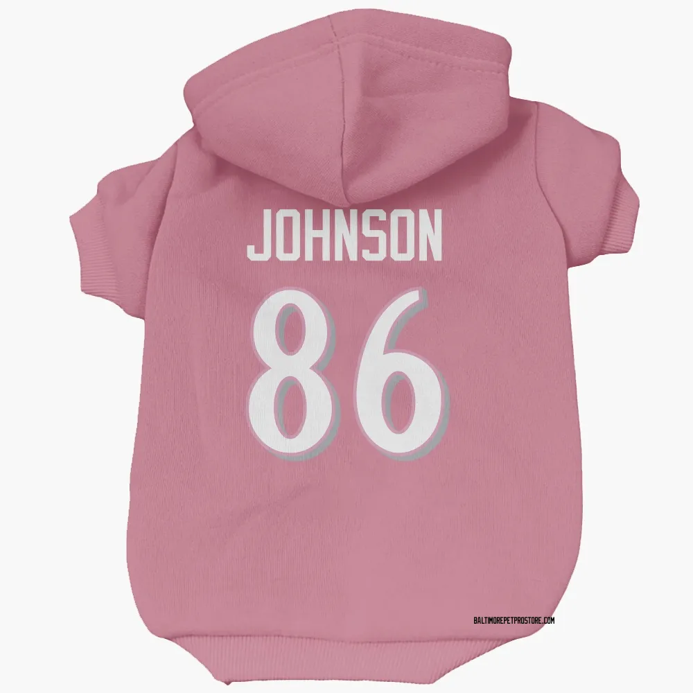 Baltimore Ravens Cornelius Johnson Pink Pet Hoodie for Dog & Cat