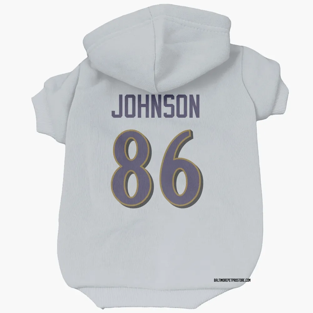 Baltimore Ravens Cornelius Johnson White Pet Hoodie for Dog & Cat