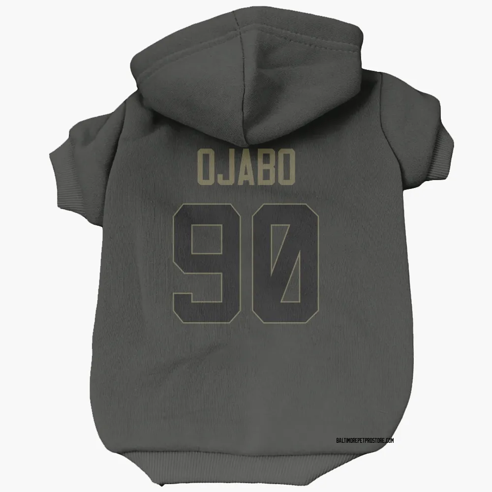Baltimore Ravens David Ojabo Black Service Pet Hoodie for Dog & Cat