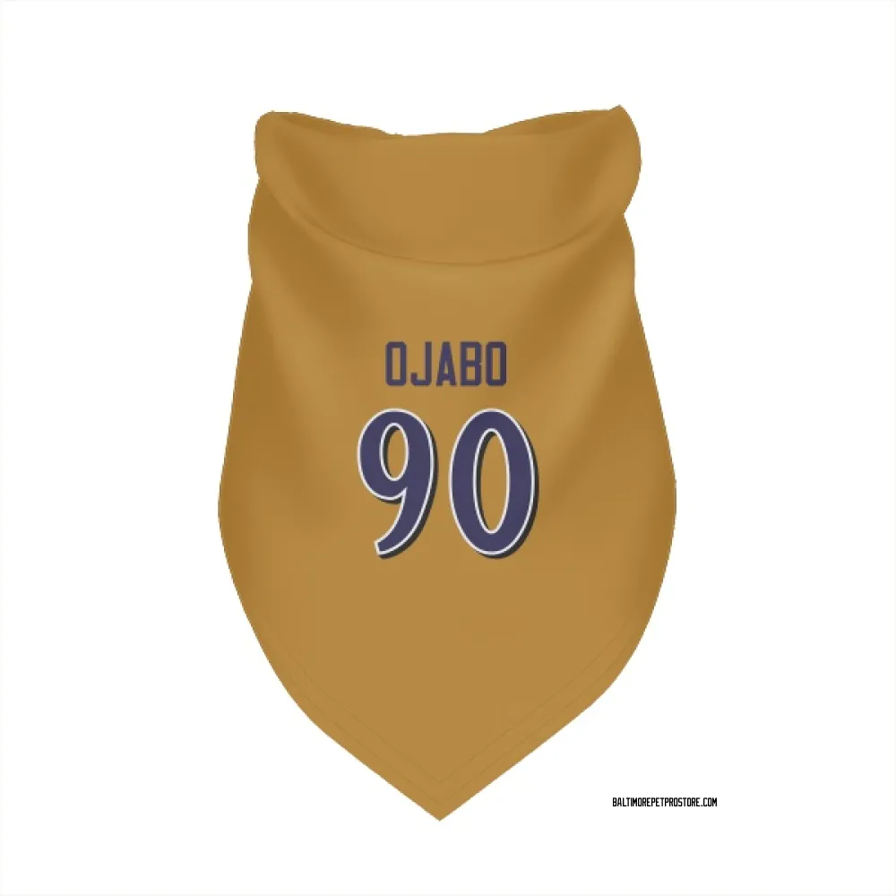 Baltimore Ravens David Ojabo Gold Pet Bandana for Dog & Cat