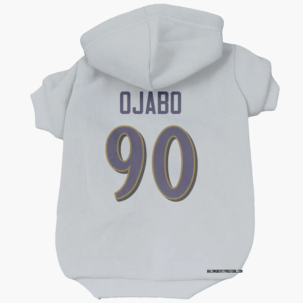 Baltimore Ravens David Ojabo White Pet Hoodie for Dog & Cat