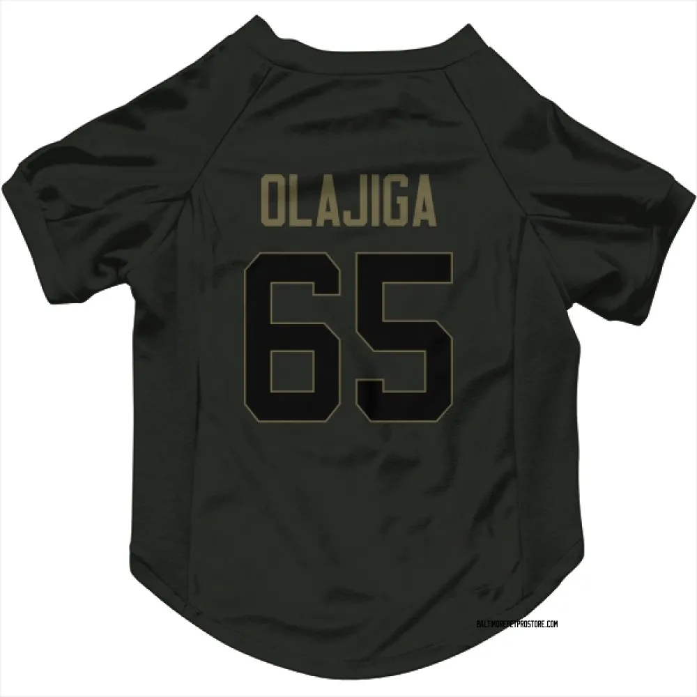 Baltimore Ravens David Olajiga Black Service Pet Jersey for Dog & Cat
