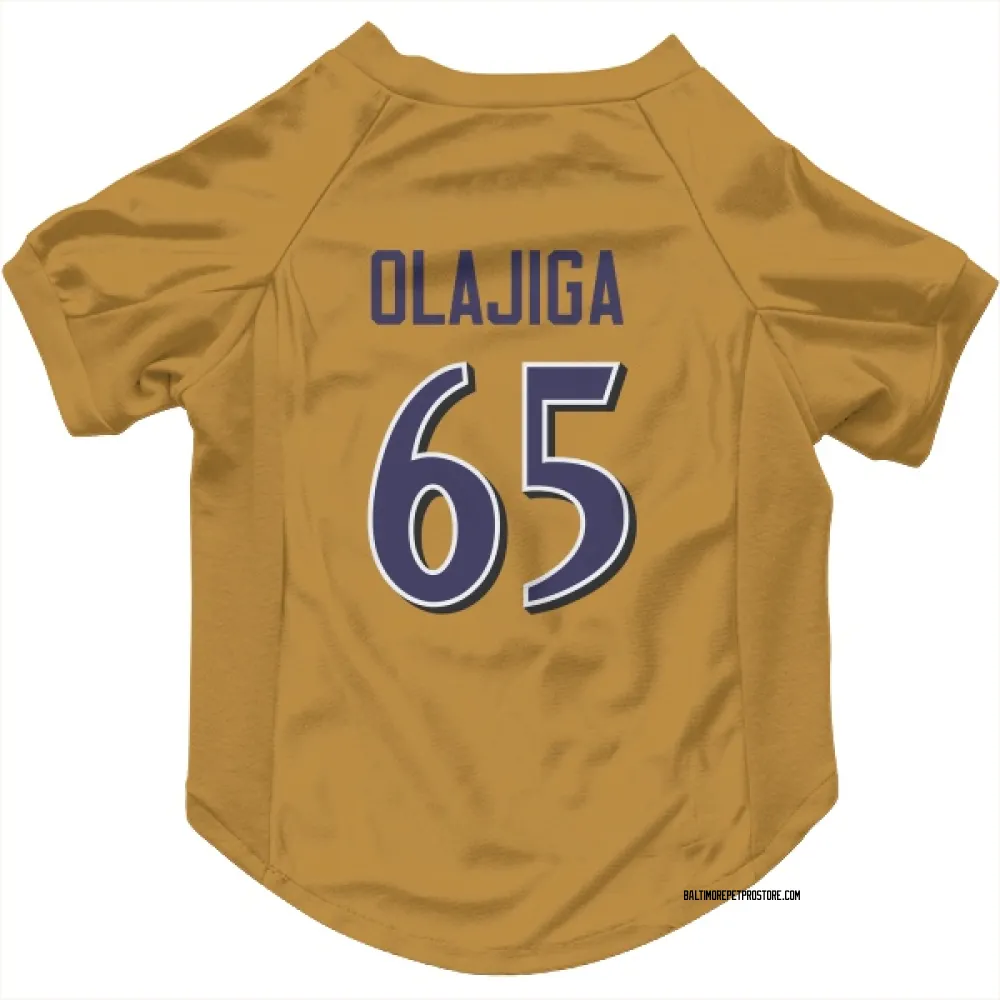 Baltimore Ravens David Olajiga Gold Pet Jersey for Dog & Cat
