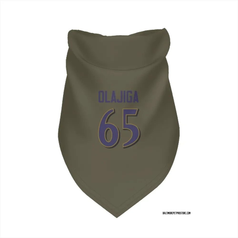 Baltimore Ravens David Olajiga Olive Pet Bandana for Dog & Cat