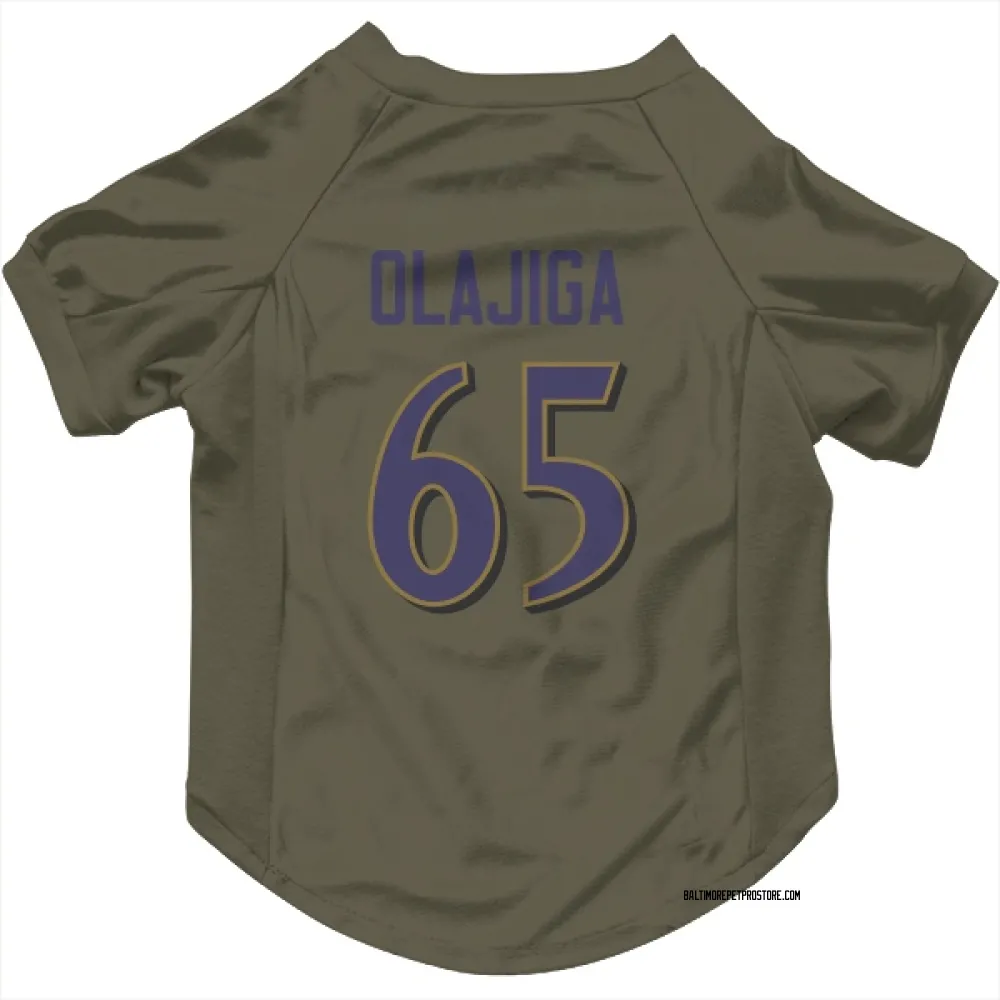 Baltimore Ravens David Olajiga Olive Pet Jersey for Dog & Cat