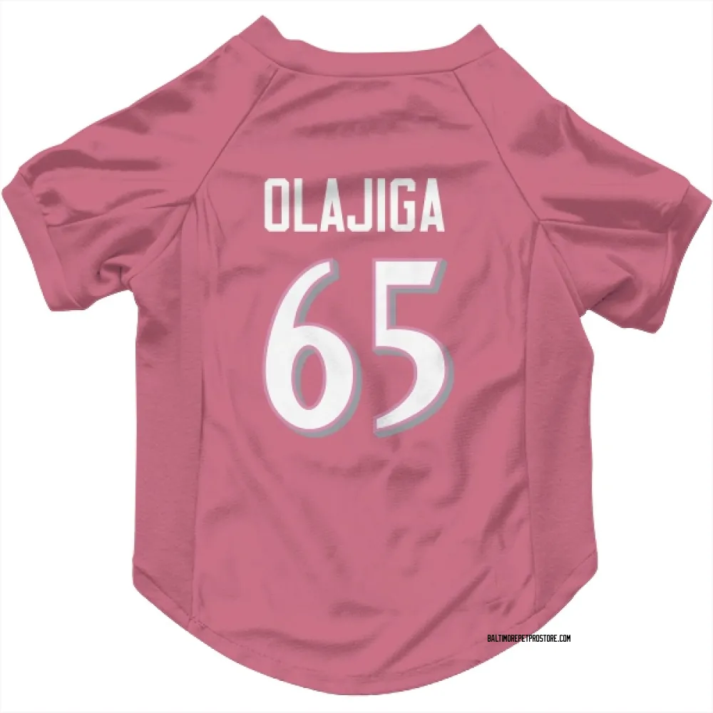 Baltimore Ravens David Olajiga Pink Pet Jersey for Dog & Cat