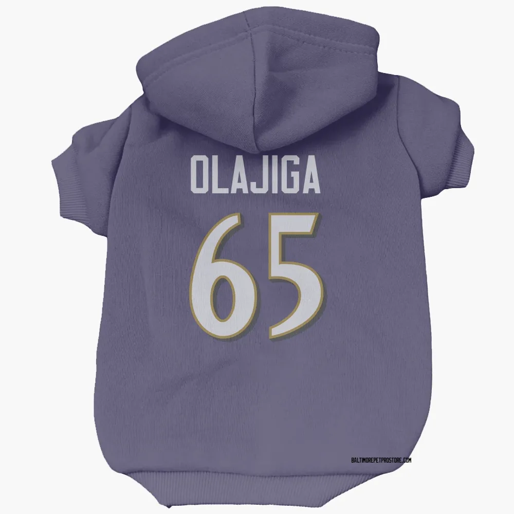 Baltimore Ravens David Olajiga Purple Pet Hoodie for Dog & Cat