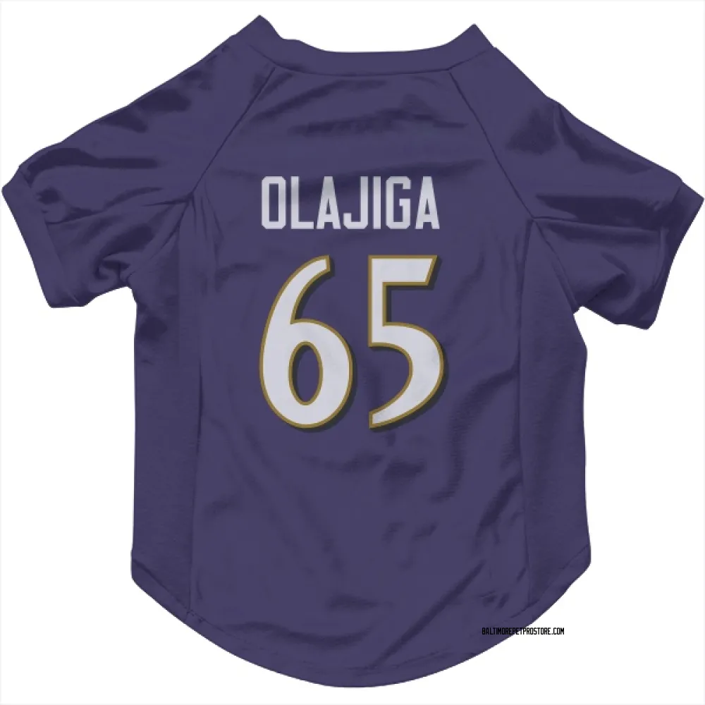 Baltimore Ravens David Olajiga Purple Pet Jersey for Dog & Cat
