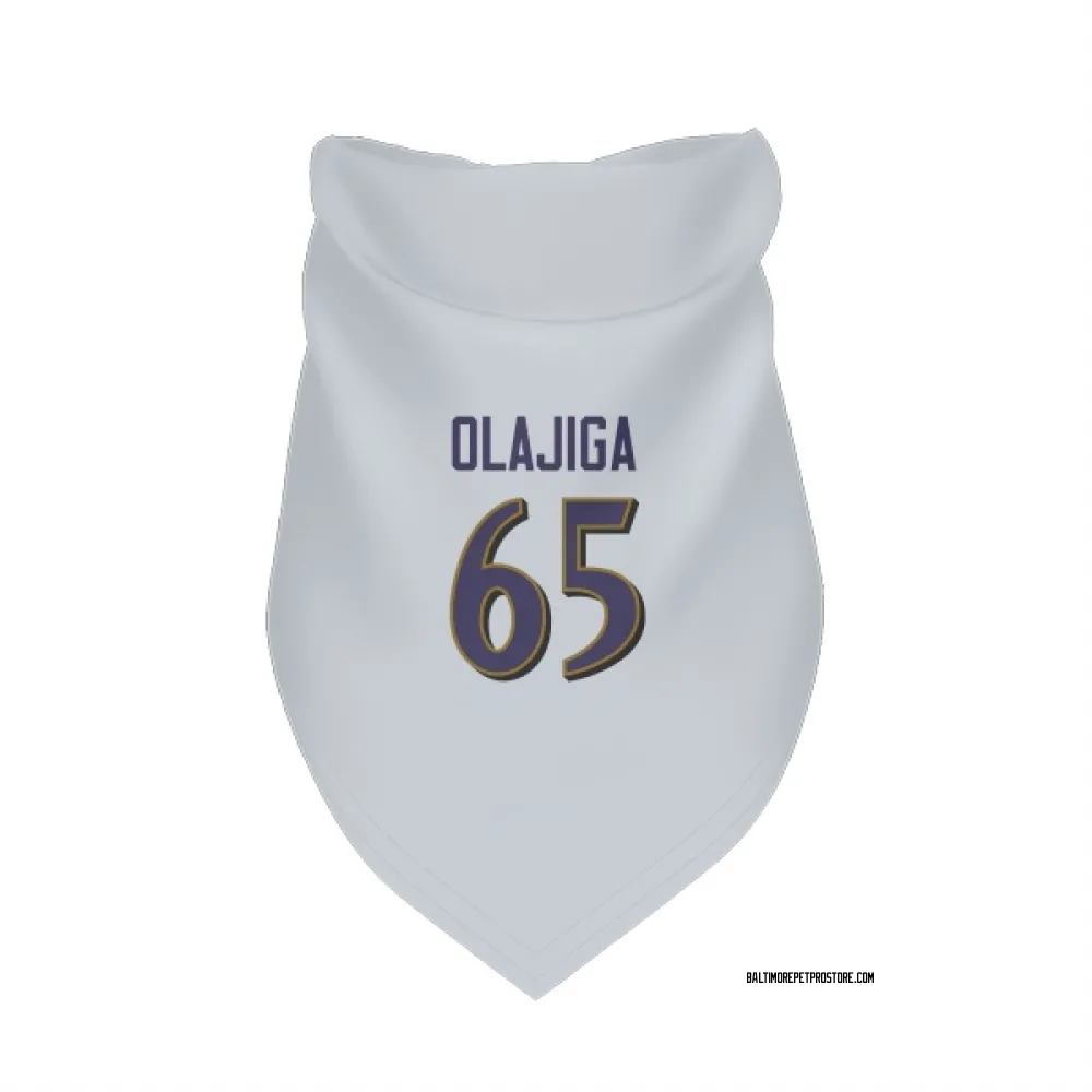 Baltimore Ravens David Olajiga White Pet Bandana for Dog & Cat