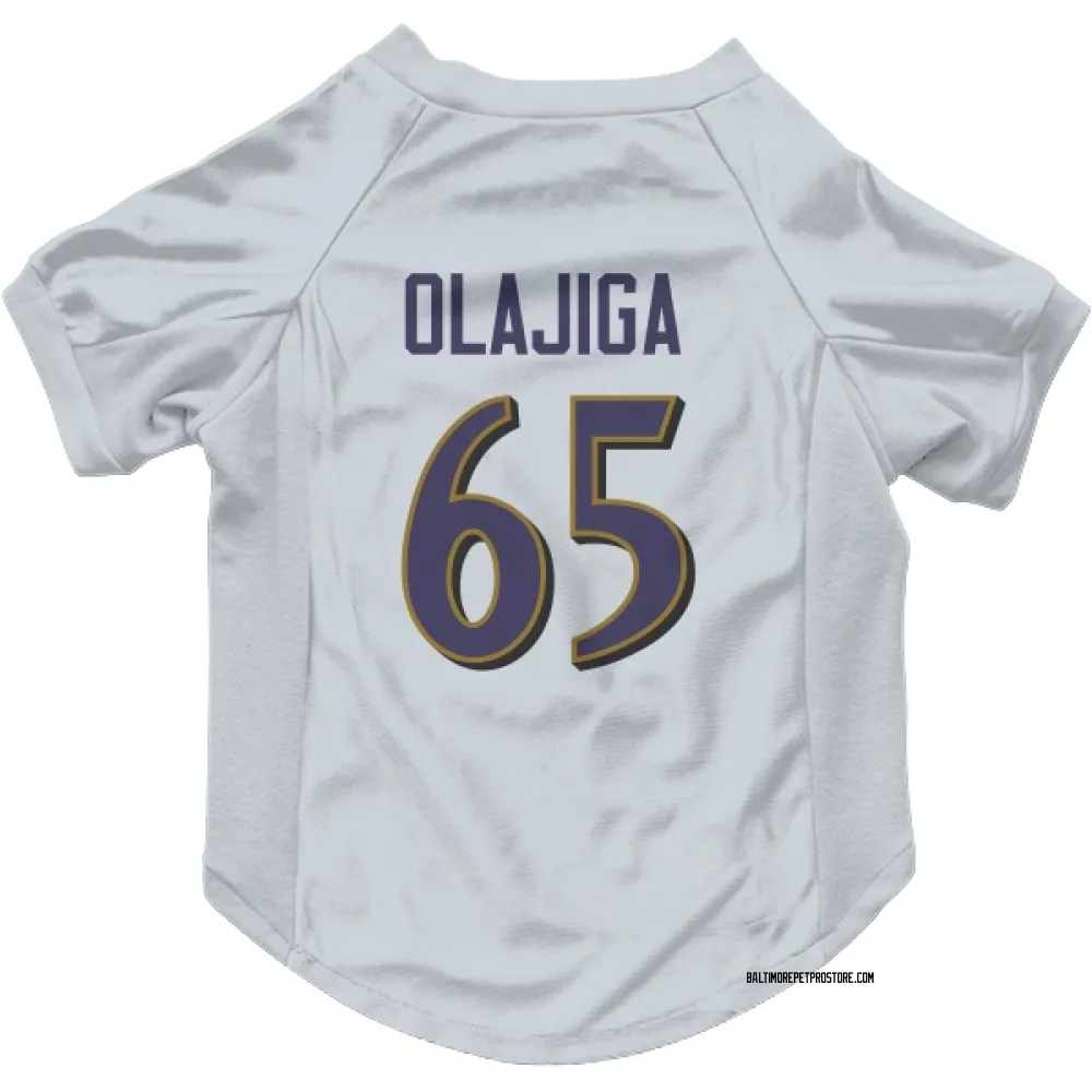 Baltimore Ravens David Olajiga White Pet Jersey for Dog & Cat