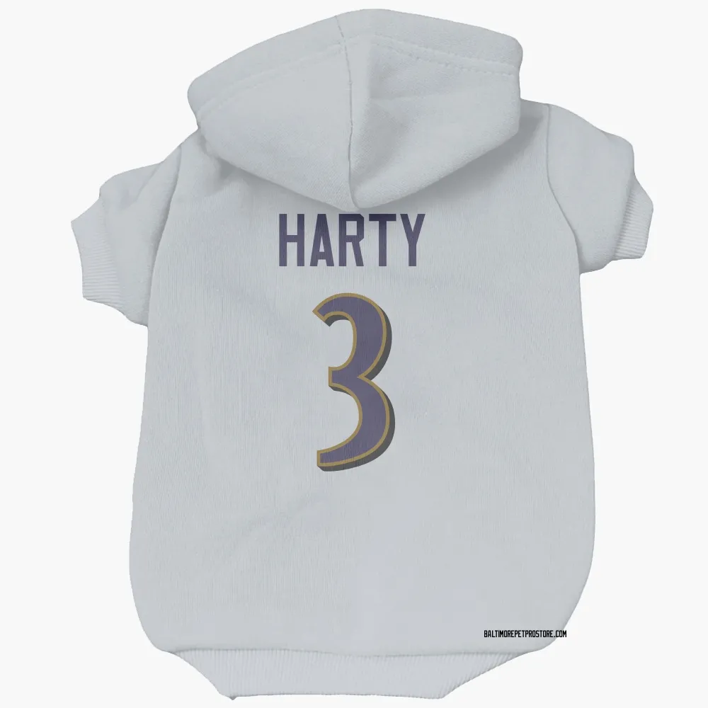 Baltimore Ravens Deonte Harty White Pet Hoodie for Dog & Cat