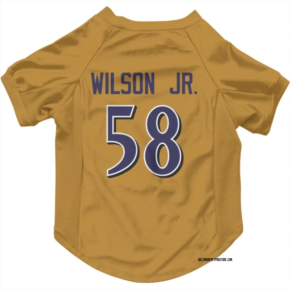Baltimore Ravens Dion Wilson Jr. Gold Pet Jersey for Dog & Cat