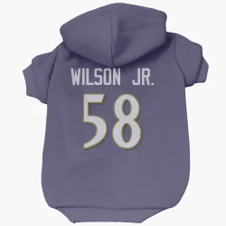 Baltimore Ravens Dion Wilson Jr. Purple Pet Hoodie for Dog & Cat
