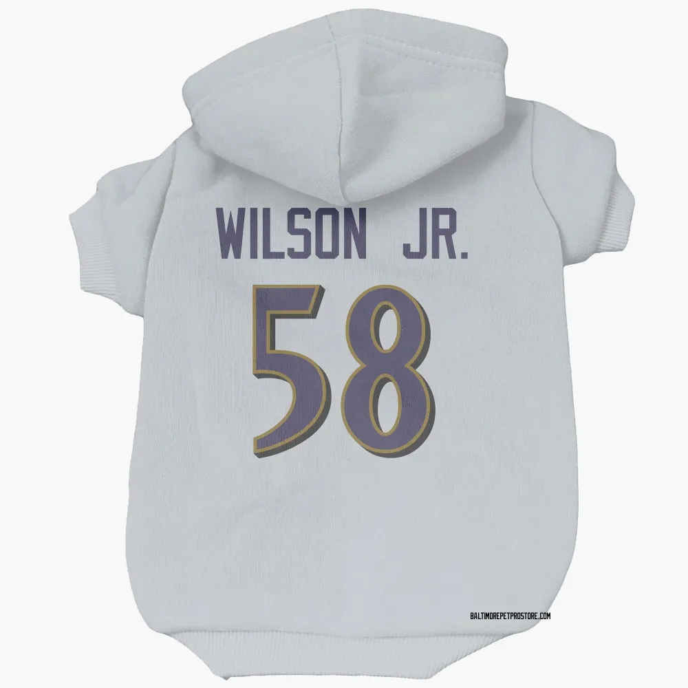 Baltimore Ravens Dion Wilson Jr. White Pet Hoodie for Dog & Cat