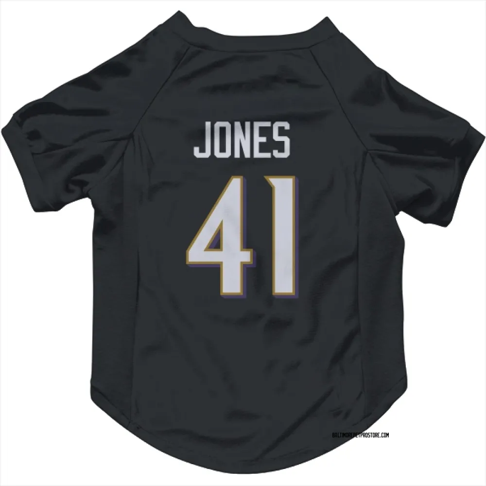 Baltimore Ravens Dre'Mont Jones Black Pet Jersey for Dog & Cat
