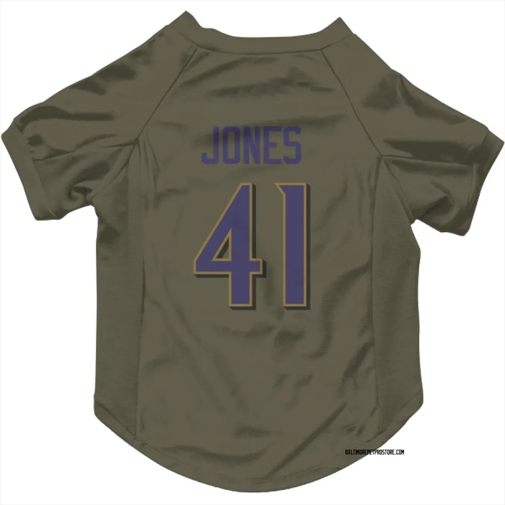 Baltimore Ravens Dre'Mont Jones Olive Pet Jersey for Dog & Cat
