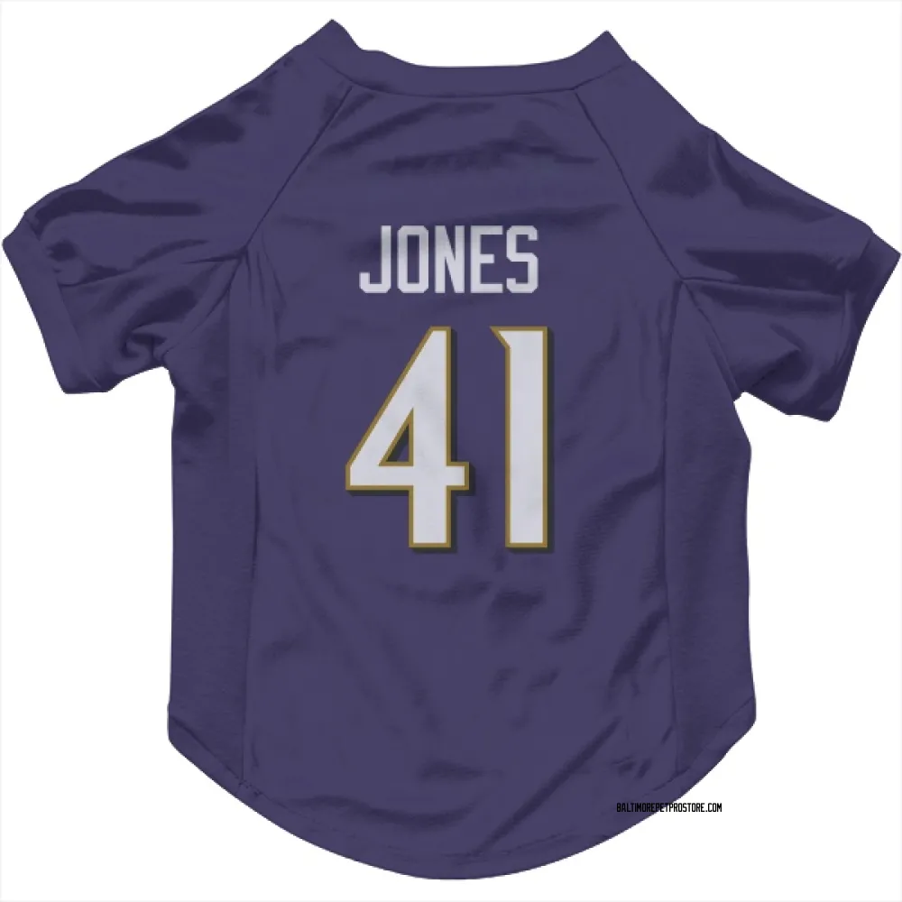 Baltimore Ravens Dre'Mont Jones Purple Pet Jersey for Dog & Cat