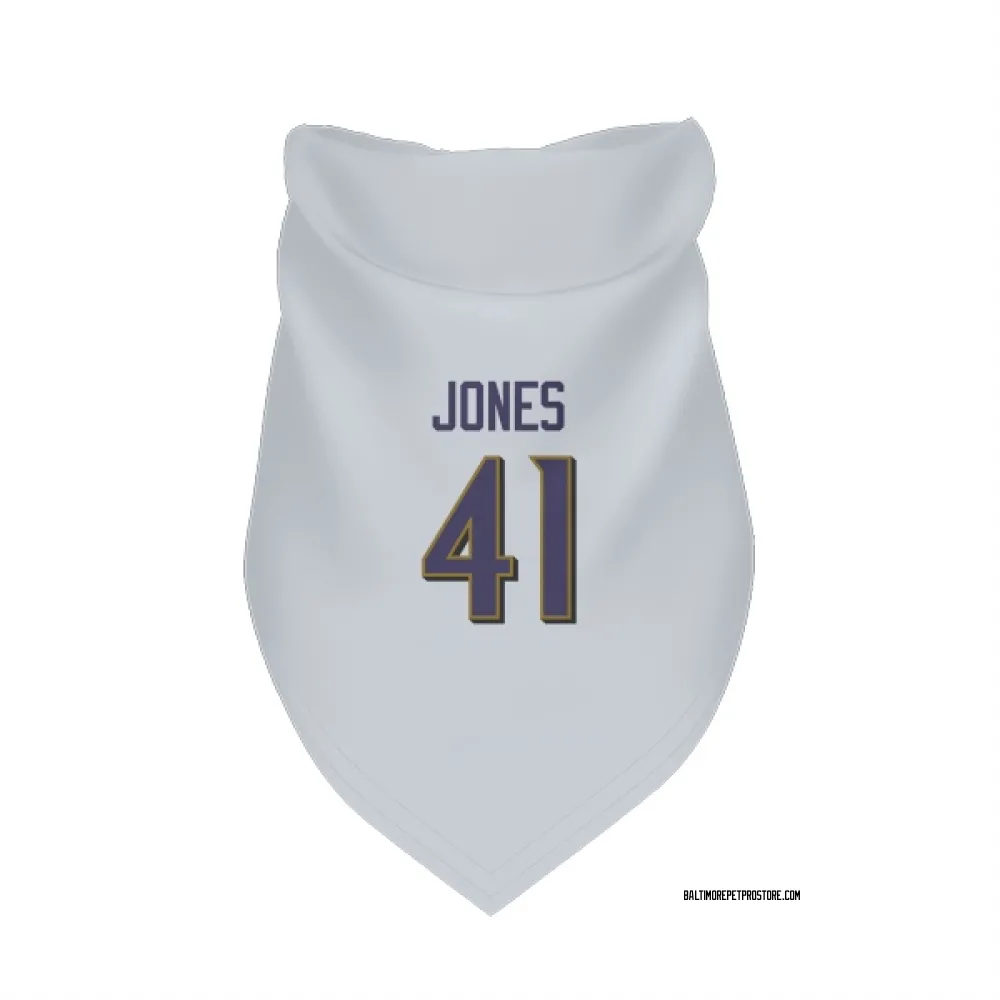 Baltimore Ravens Dre'Mont Jones White Pet Bandana for Dog & Cat