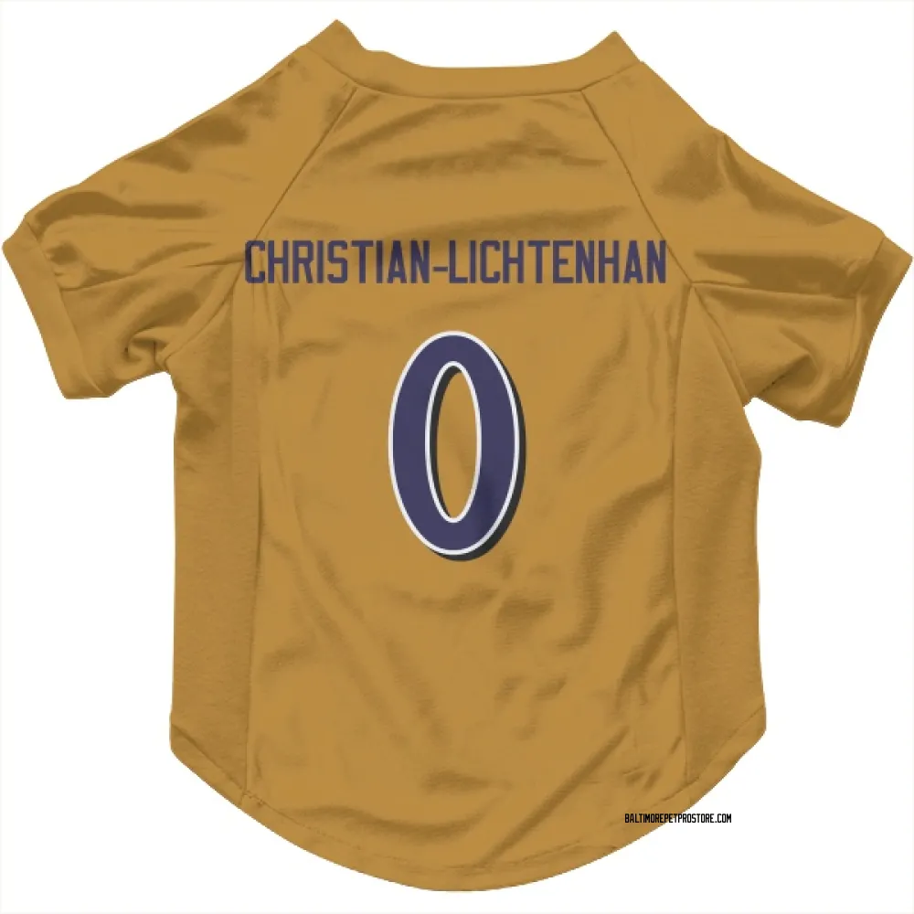 Baltimore Ravens Gerad Christian-Lichtenhan Gold Pet Jersey for Dog & Cat